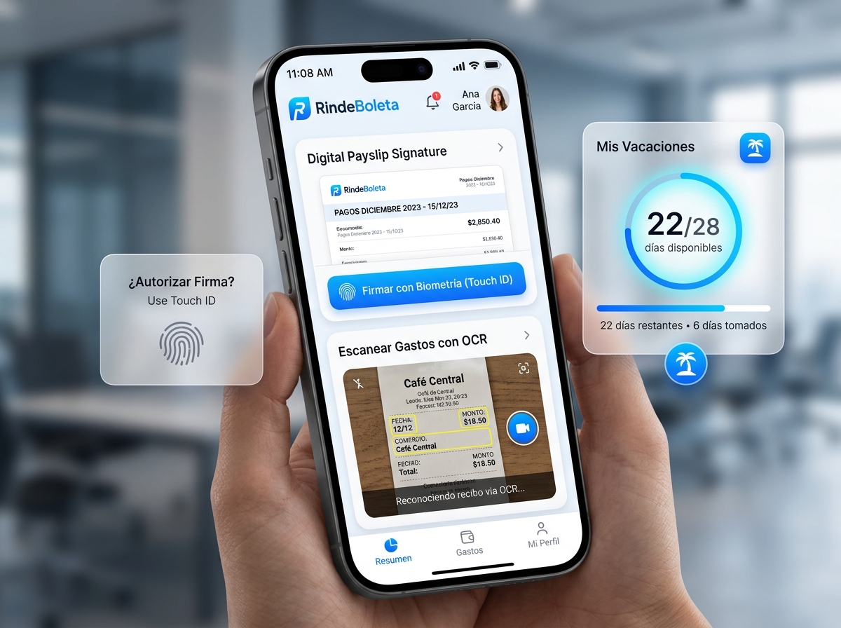 Firma de boleta en app móvil